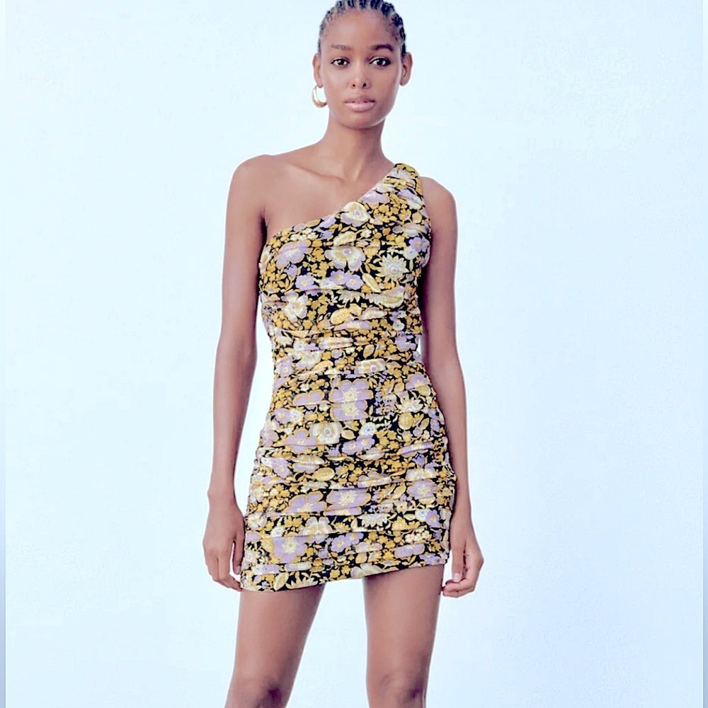 NWT Zara One Shoulder Dress Size XS